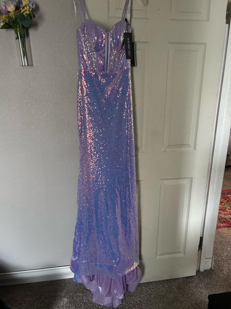 Sherri Hill Iridescent Lavender Sequin Dress